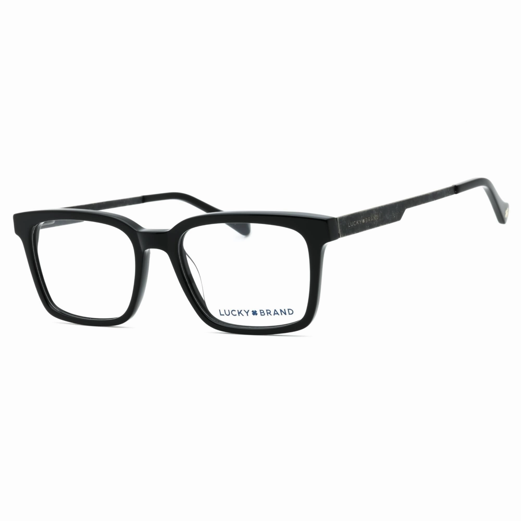 Lucky Brand Men's Eyeglasses - Black Acetate Square Shape Full Rim Frame | D408 0BLA