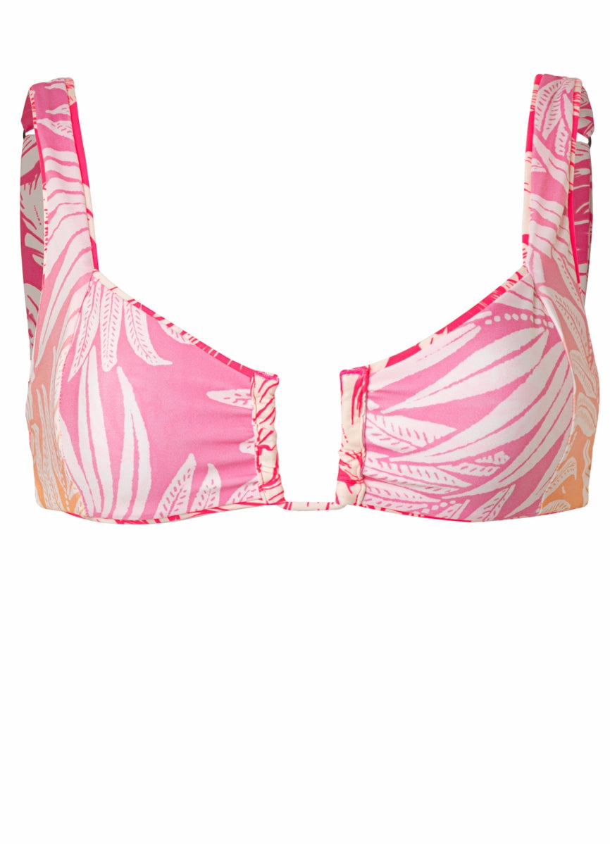 Maaji Pink Blossom Dixie U Wire Bralette Bikini Top