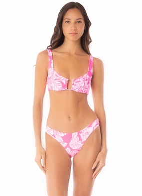 Maaji Pink Blossom Dixie U Wire Bralette Bikini Top