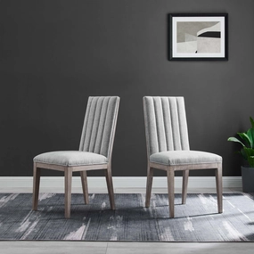Maisonette French Vintage Tufted Fabric Dining Side Chairs Set of 2 by Modway