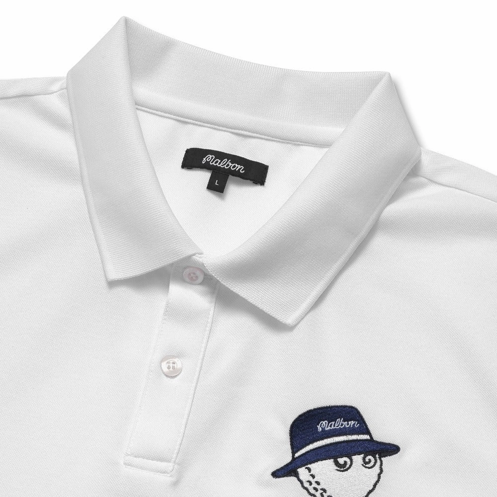 Malbon Cooper Core Golf Polo White - FW24 Men