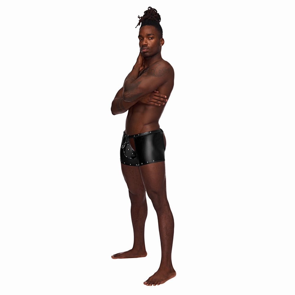 Male Power Fetish Poseidon Wet Look Crotchless Backless Chap Shorts