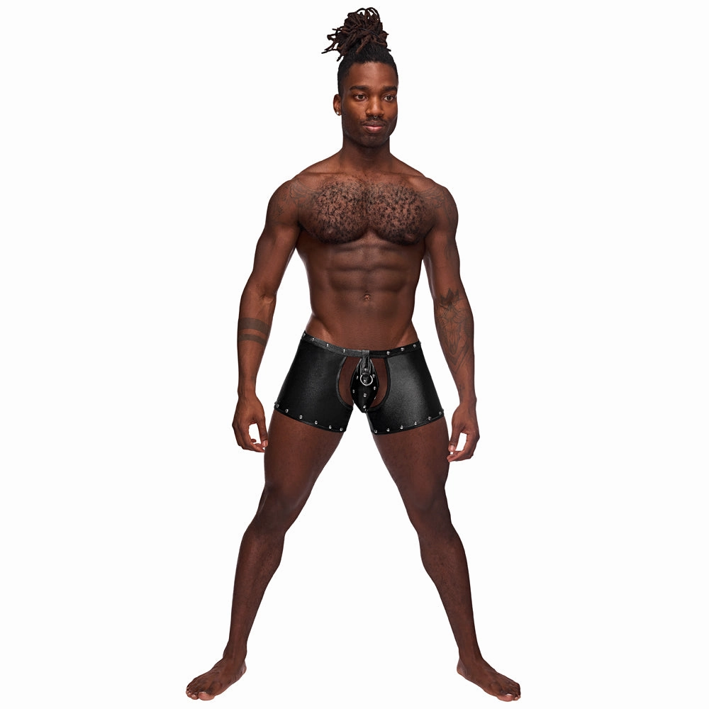 Male Power Fetish Poseidon Wet Look Crotchless Backless Chap Shorts