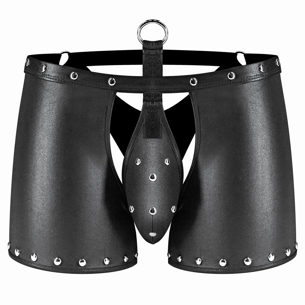 Male Power Fetish Poseidon Wet Look Crotchless Backless Chap Shorts
