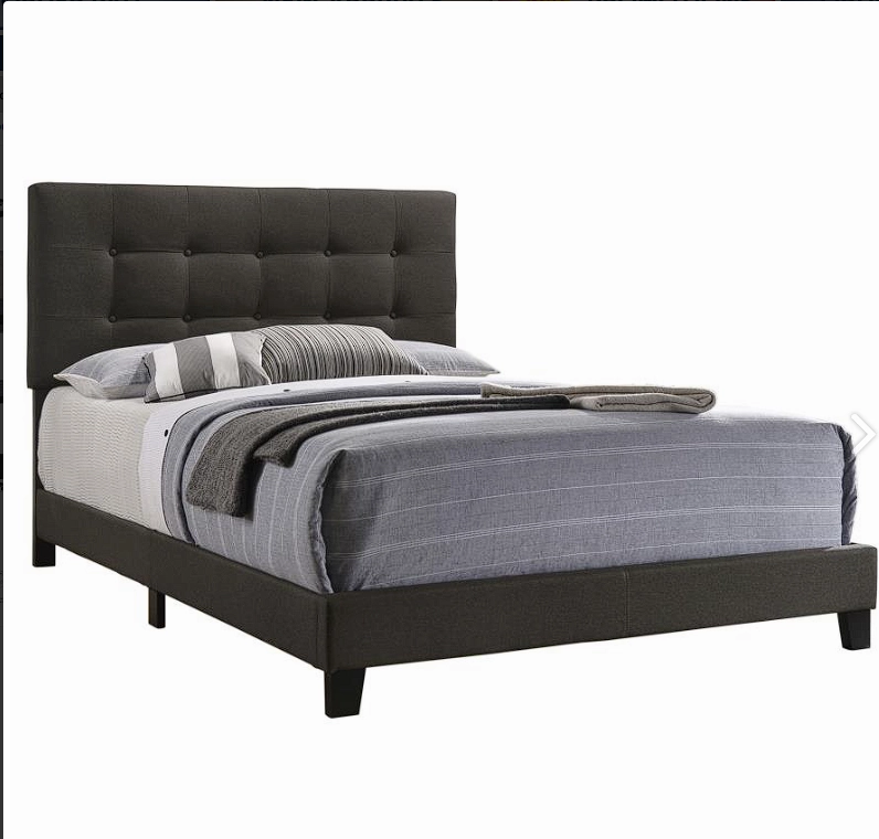 Mapes Tufted Upholstered Queen Bed Charcoal