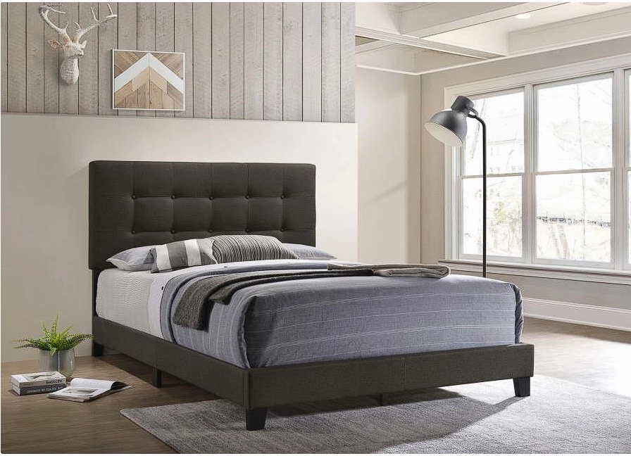 Mapes Tufted Upholstered Queen Bed Charcoal