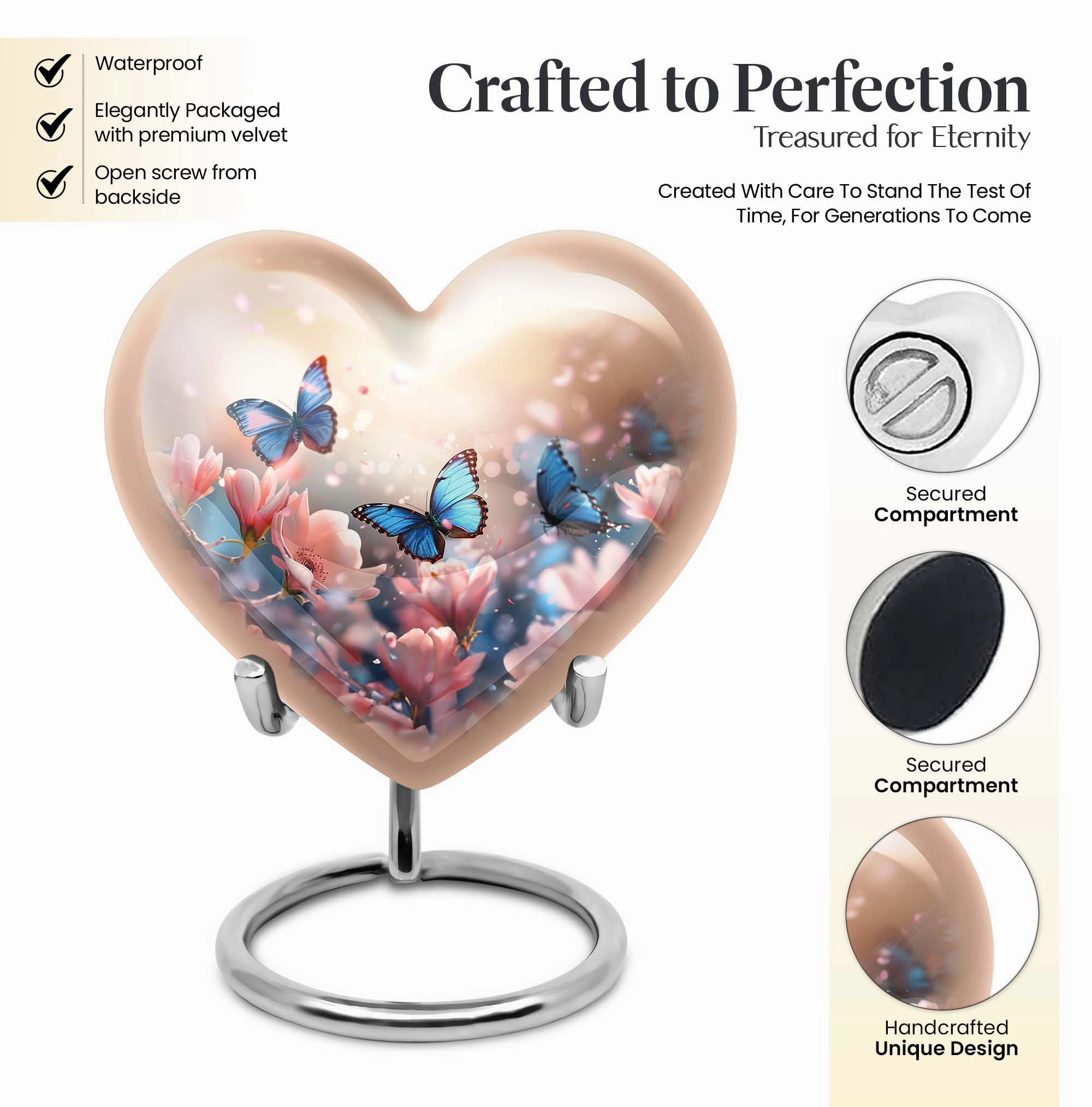 Men's Butterfly Silhouette Cremation Urn - Sentimental Farewell