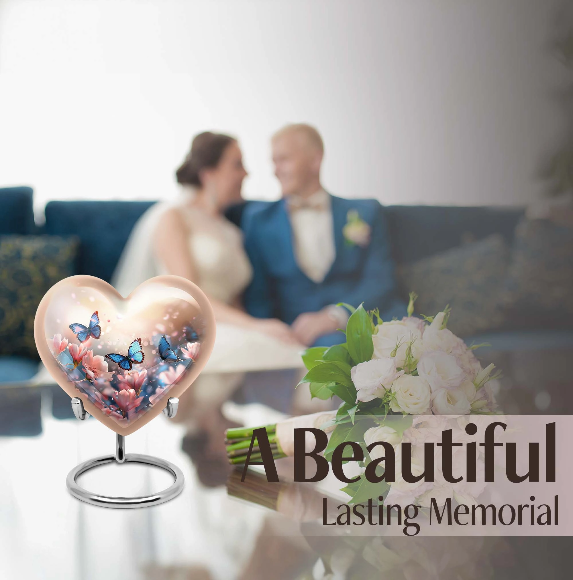 Men's Butterfly Silhouette Cremation Urn - Sentimental Farewell