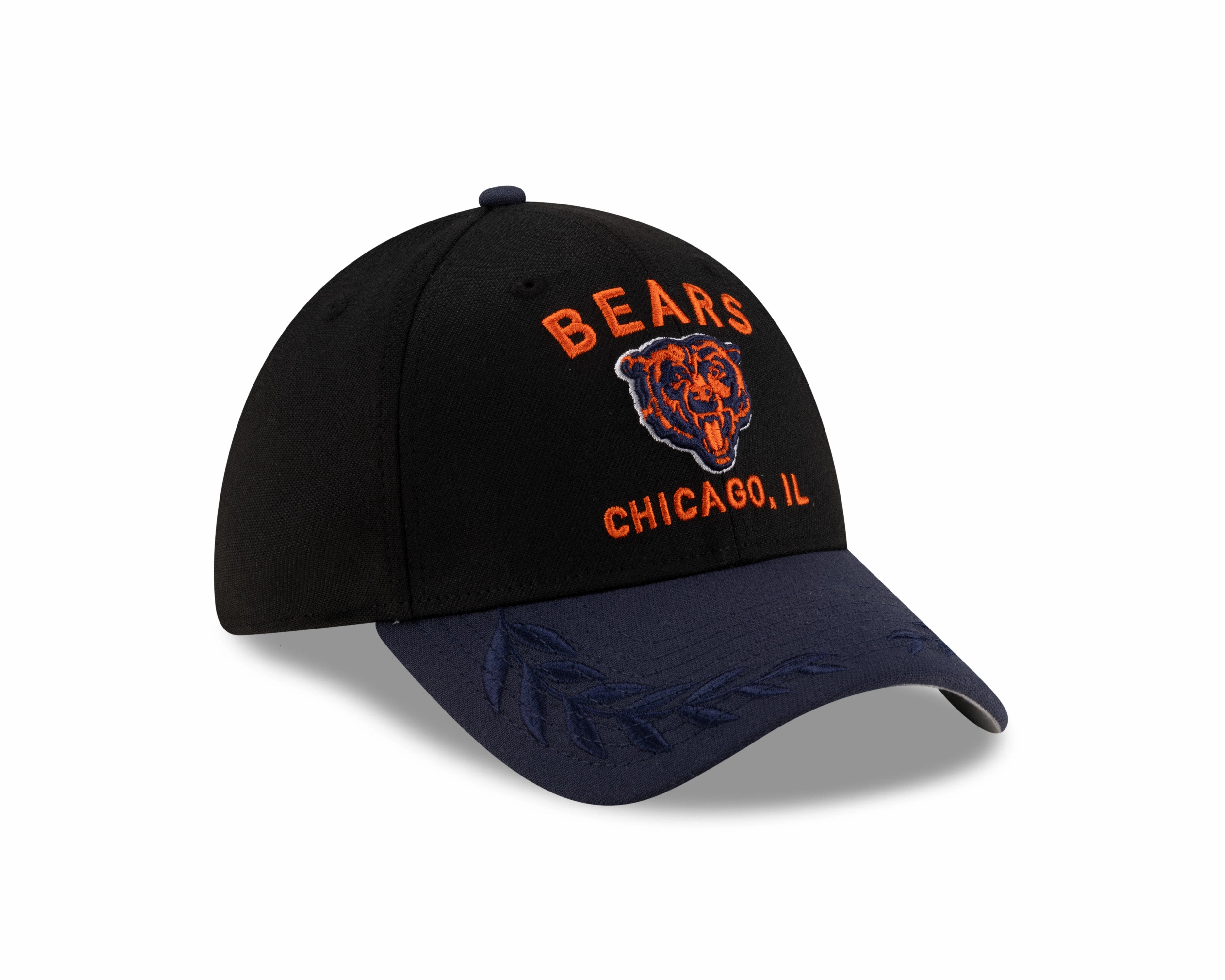 Men's Chicago Bears New Era 2025 NFL Draft Black 39THIRTY Flex Fit Hat