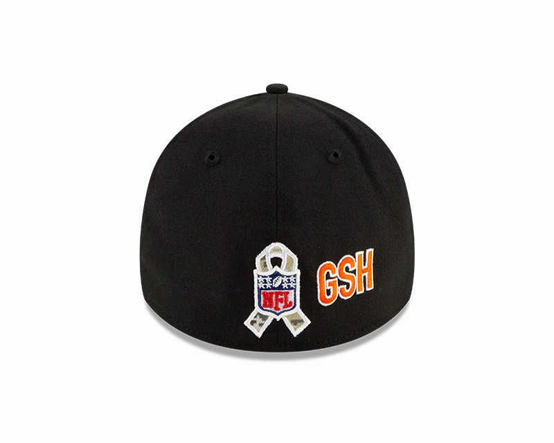 Men's Chicago Bears New Era Black 2021 Salute to Service Primary Logo 39THIRTY Flex Hat