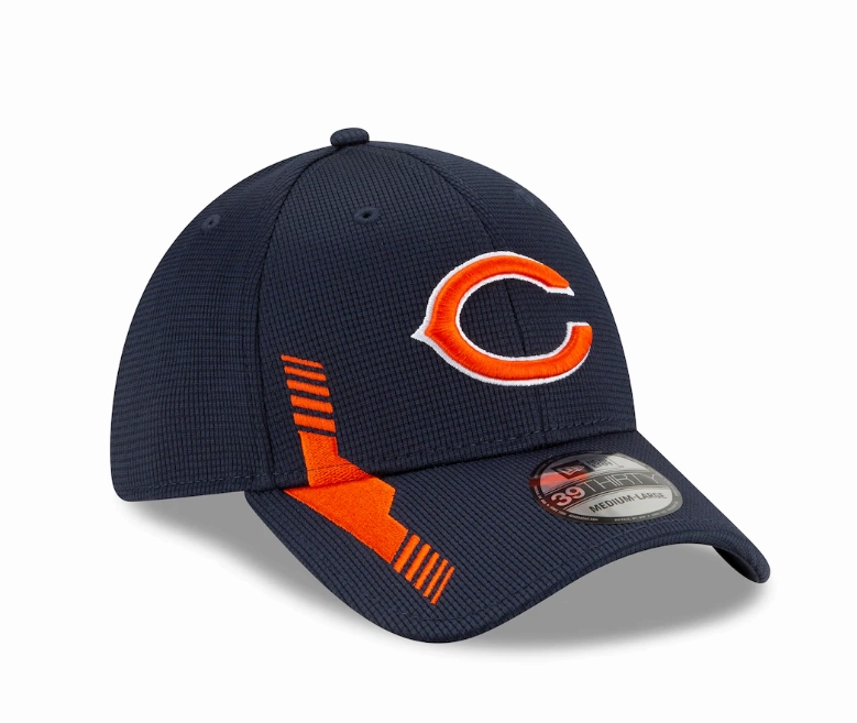 Men's Chicago Bears New Era Navy 2021 NFL Sideline Home C 39THIRTY Flex Hat