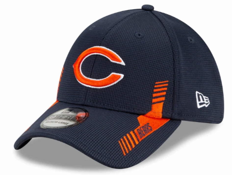 Men's Chicago Bears New Era Navy 2021 NFL Sideline Home C 39THIRTY Flex Hat