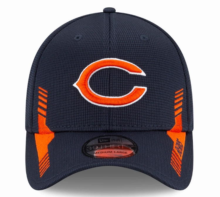 Men's Chicago Bears New Era Navy 2021 NFL Sideline Home C 39THIRTY Flex Hat