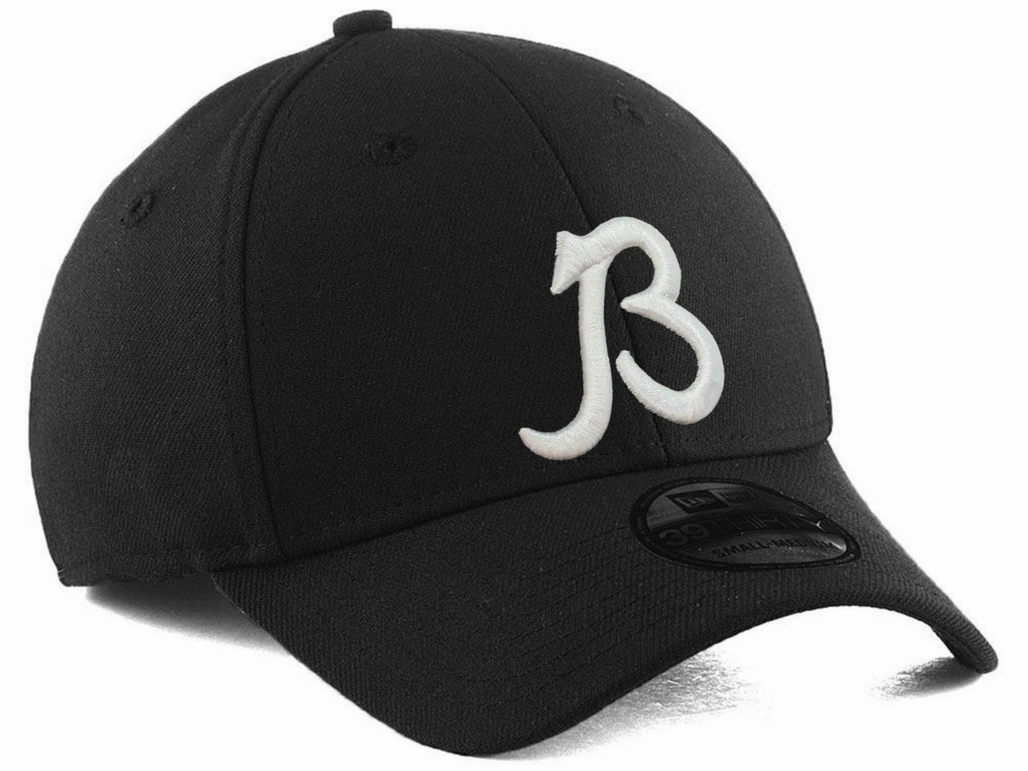 Men's Chicago Bears New Era "B" Black/White 39THIRTY Flex Hat