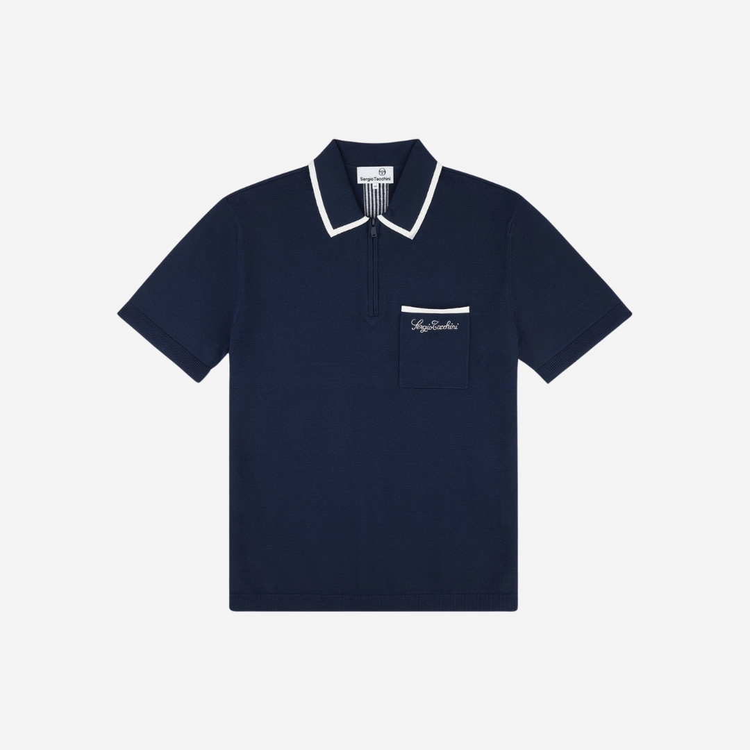 mens sergio tacchini enzo knit polo (martime blue)