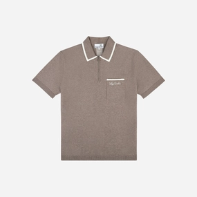mens sergio tacchini enzo knit polo (taupe grey)