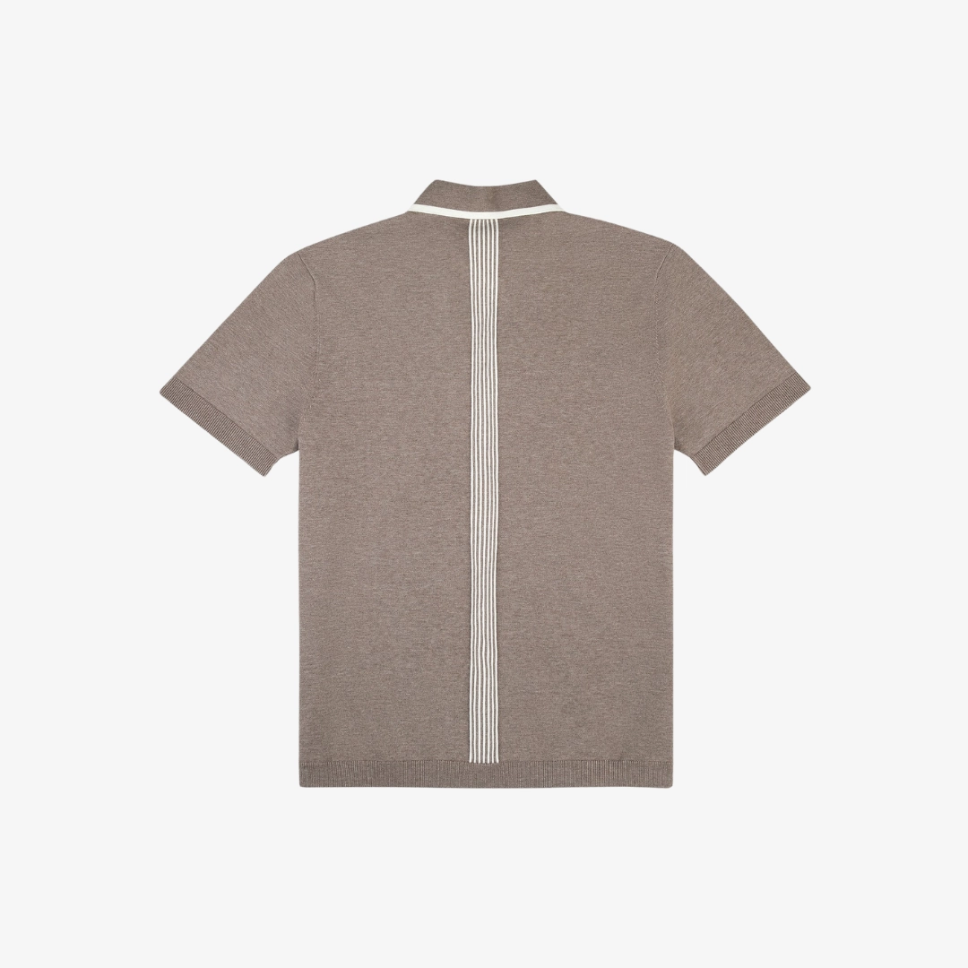 mens sergio tacchini enzo knit polo (taupe grey)