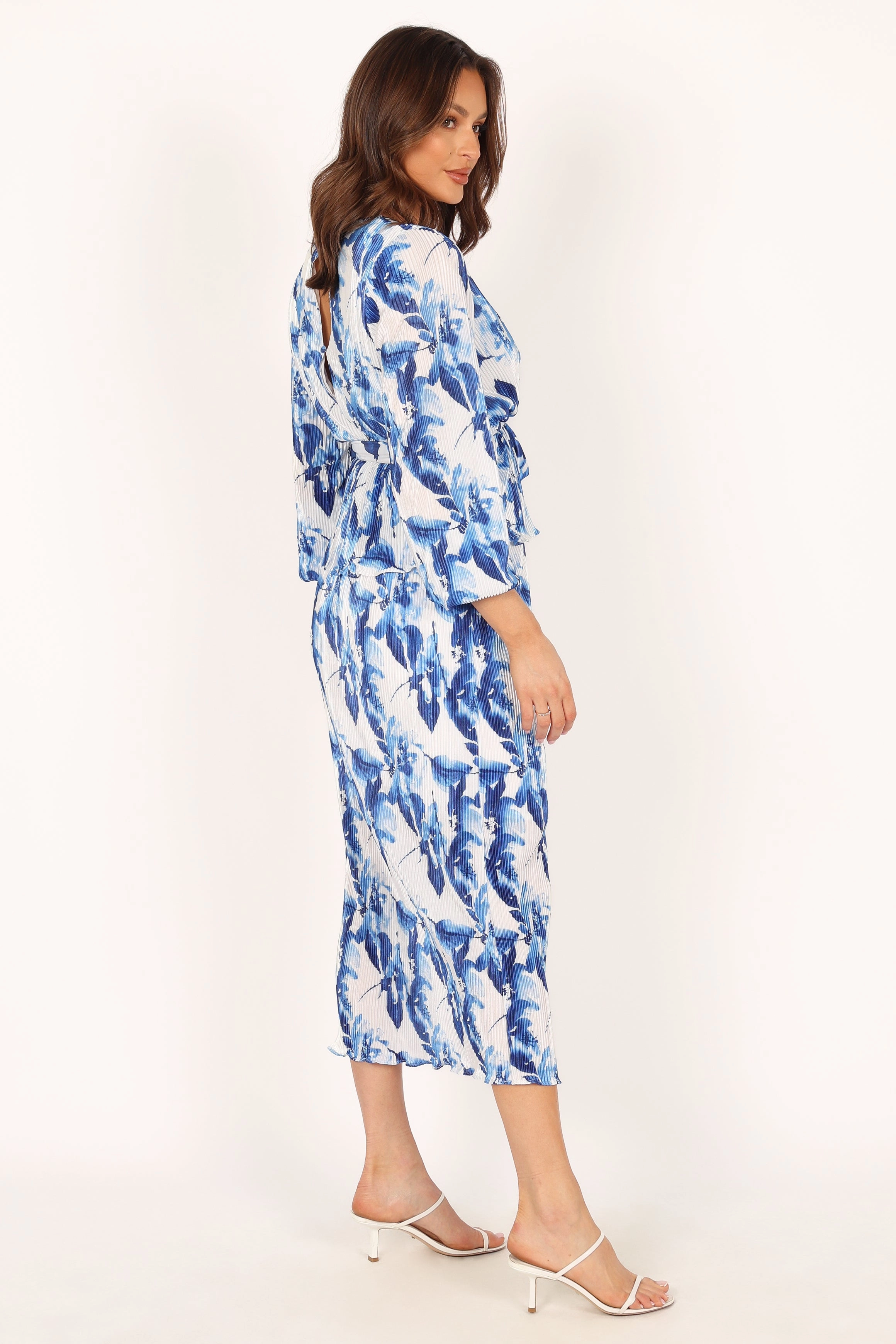 Minelli Pleat Midi Skirt - Blue