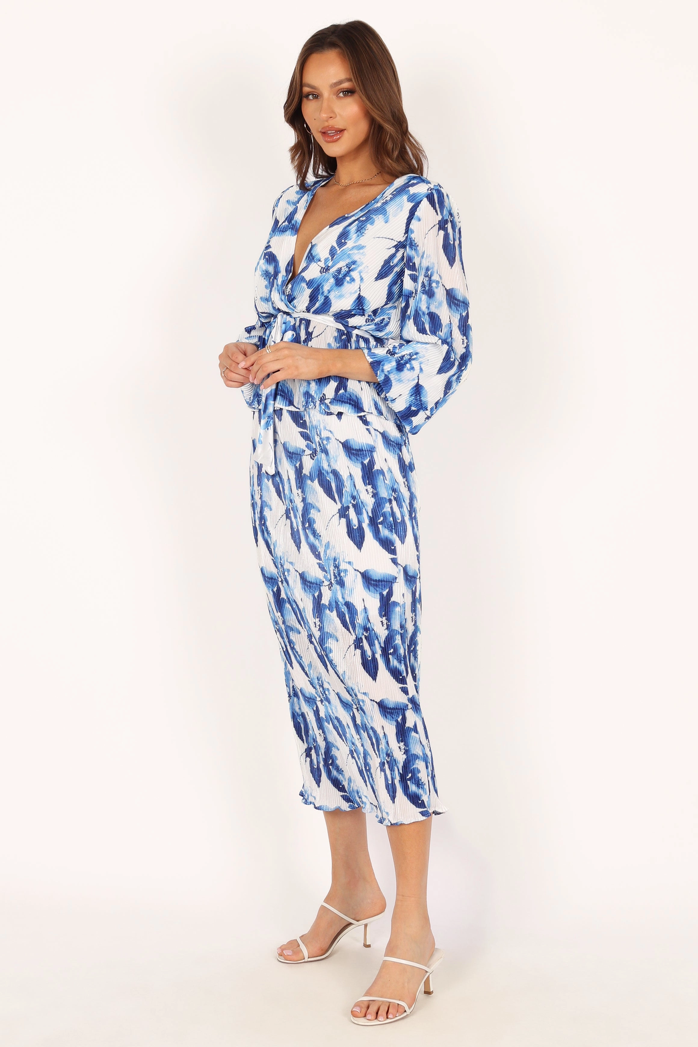 Minelli Pleat Midi Skirt - Blue
