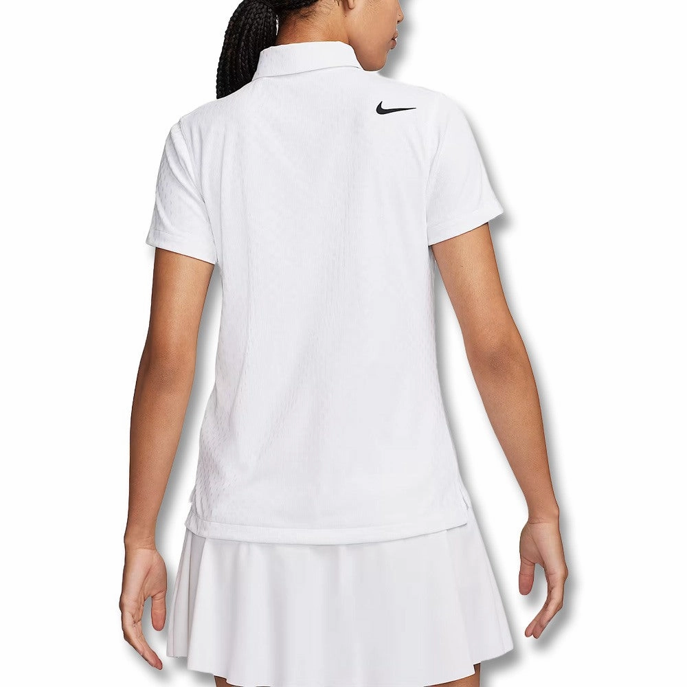 Nike Dri-FIT Tour ADV Shortsleeve Jaq Golf Polo White/Black - Holiday24 Women