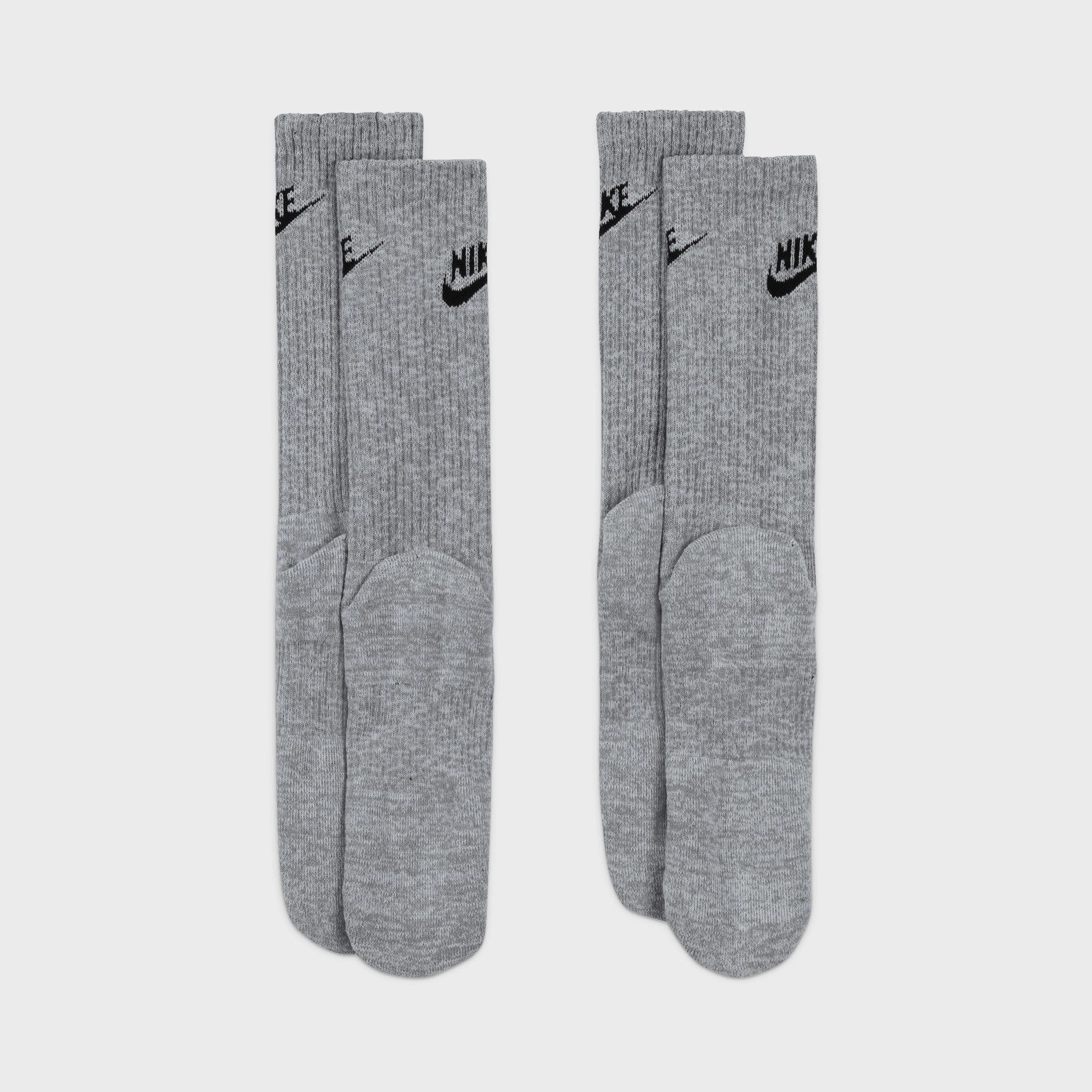 Nike Everyday Plus Cushioned Crew Socks (2 Pack) Particle Grey / Black