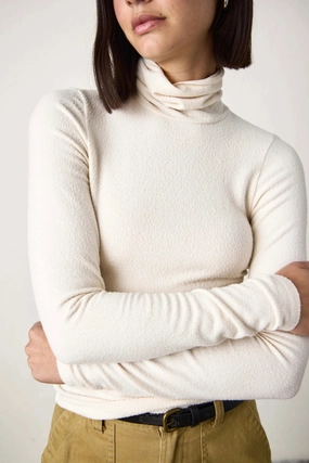 NSF - Lani Plush Fitted Turtleneck in Ivory