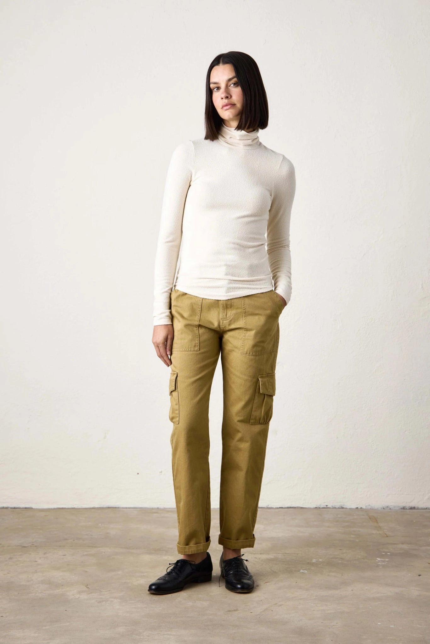NSF - Lani Plush Fitted Turtleneck in Ivory