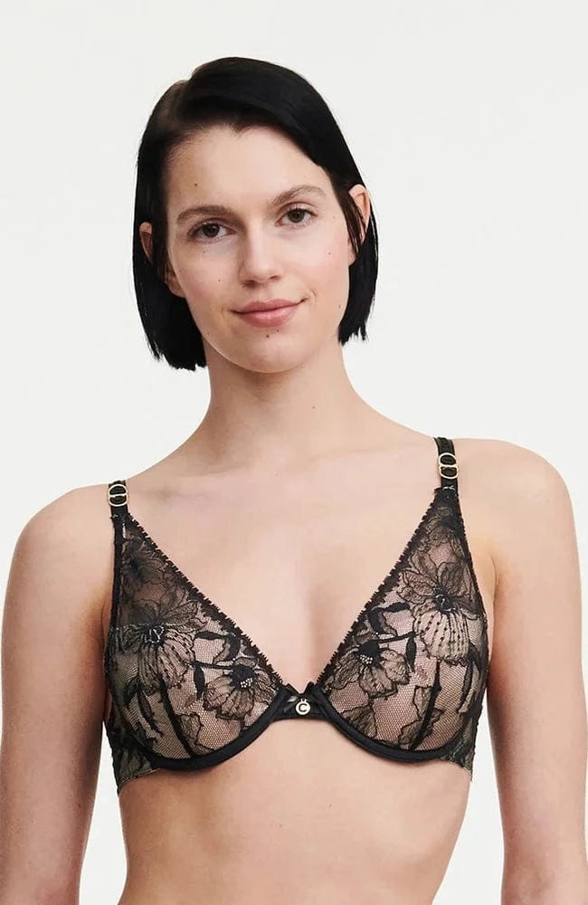 Orchids Push-Up Bra and Tanga Set
