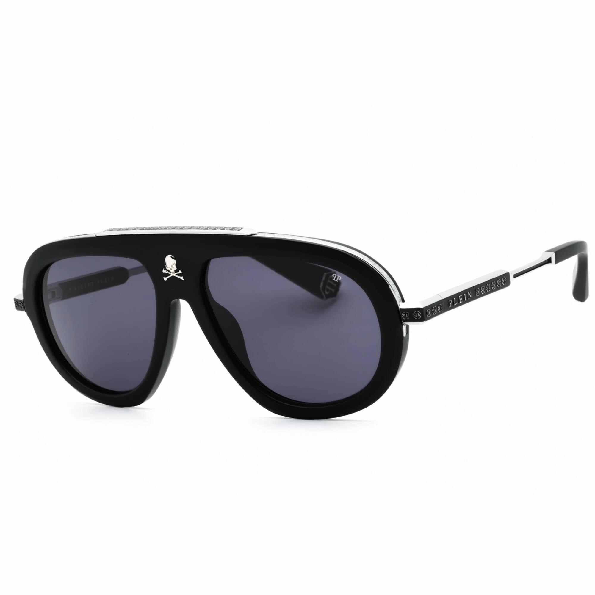 Philipp Plein Men's Sunglasses - Sandblast/Matte Black/Silver Frame | SPP151W 0703