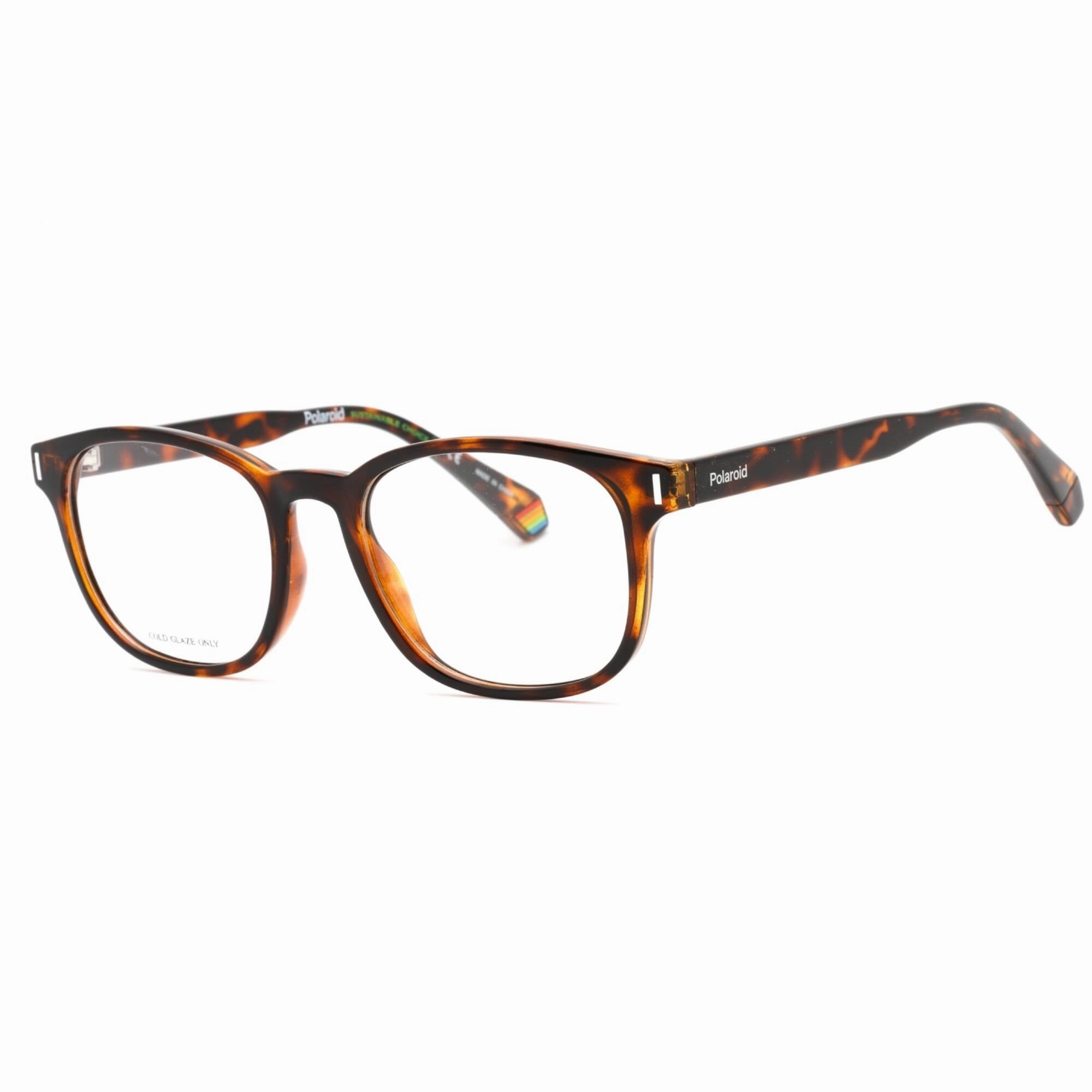 Polaroid Core Men's Eyeglasses - Havana Plastic Rectangular Frame | PLD D453 0086 00