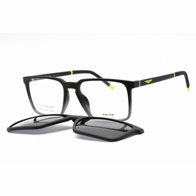 Police Men's Eyeglasses - Black Plastic Rectangular Shape Full Rim Frame | UPLL75 WT5P