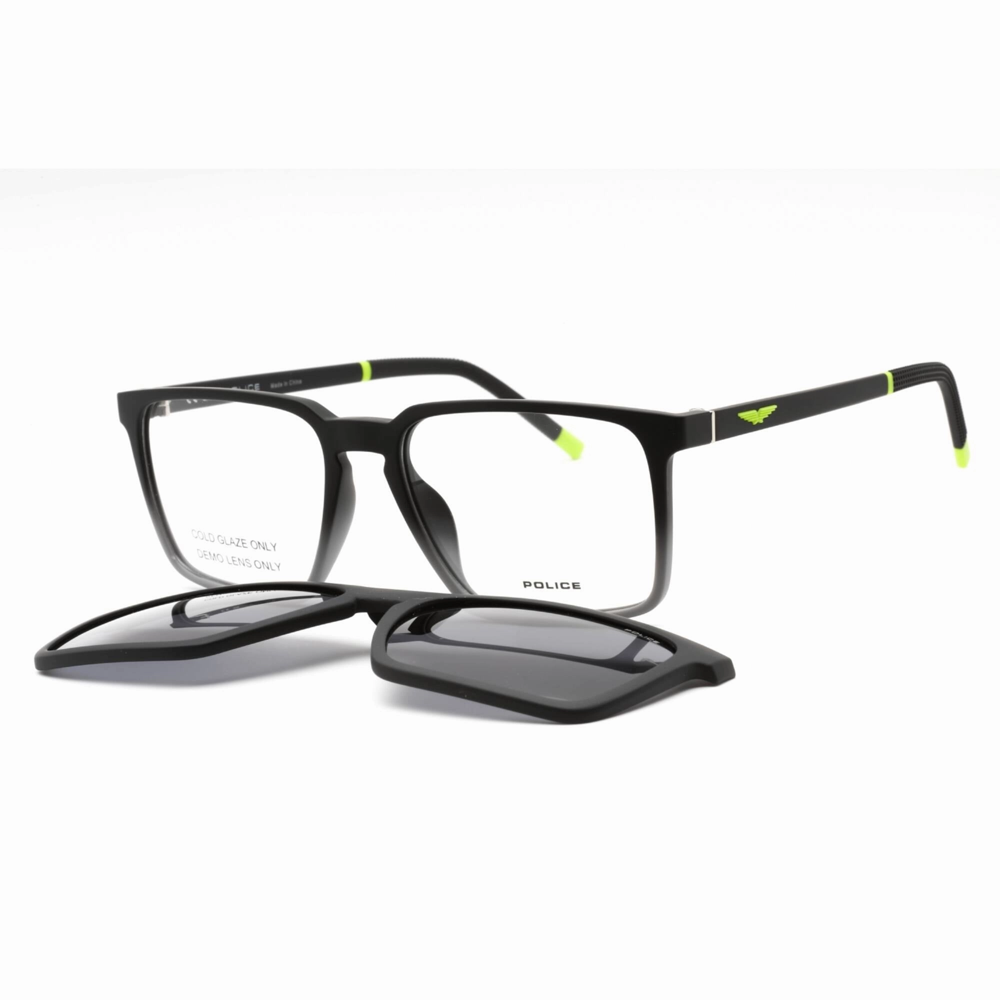Police Men's Eyeglasses - Black Plastic Rectangular Shape Full Rim Frame | UPLL75 WT5P