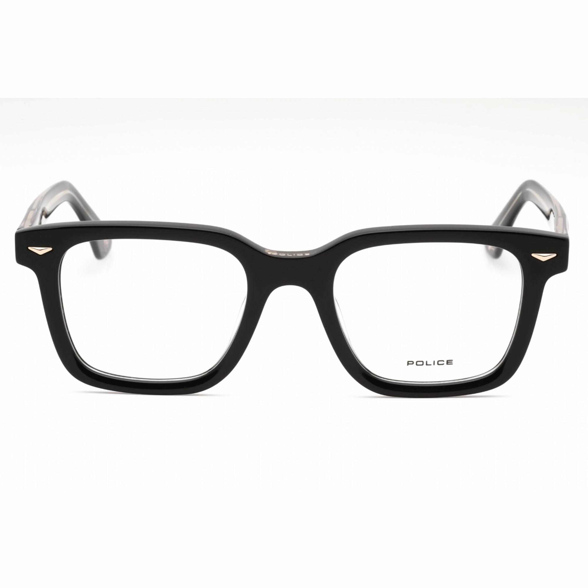 Police Men's Eyeglasses - Black Plastic Square Shape Frame Clear Lens | VPLG80E 700V