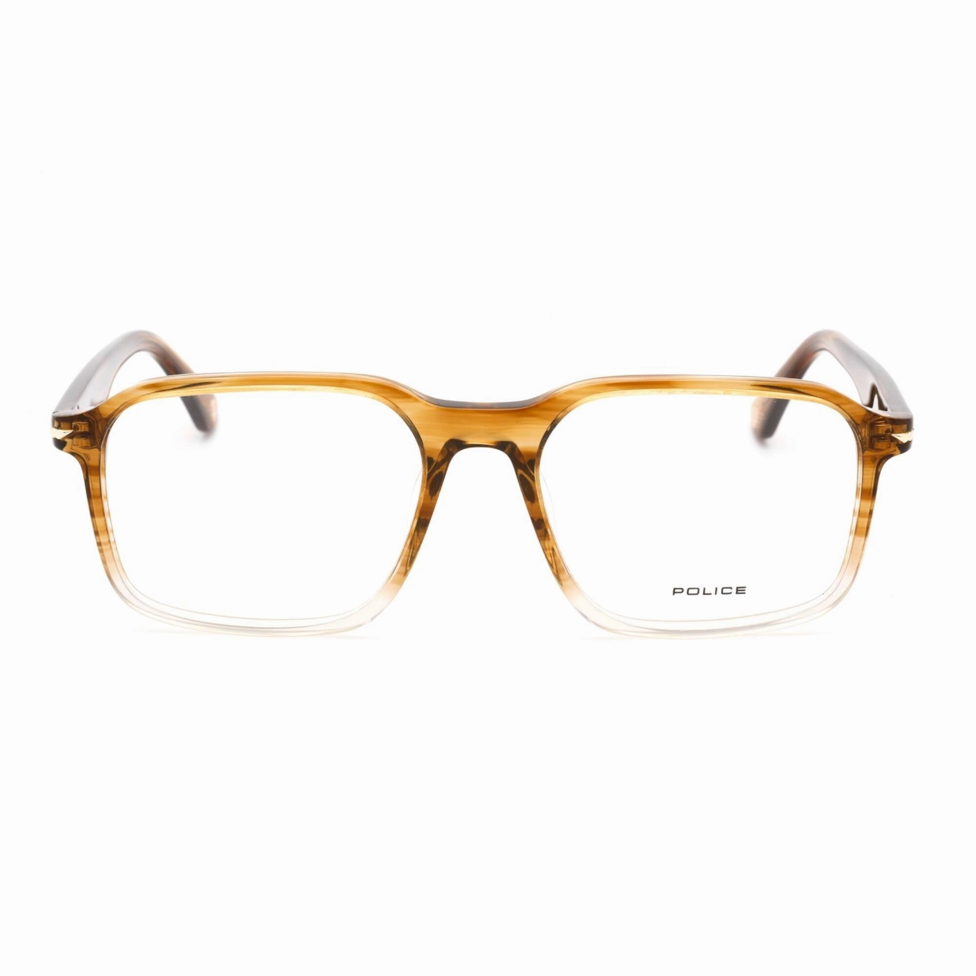 Police Men's Eyeglasses - Brown Gradient Grey Acetate Full Rim Frame | VPLG74M 0918