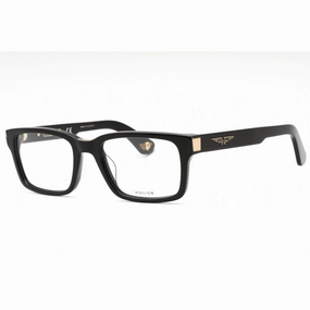 Police Men's Eyeglasses - Shiny Black Plastic Rectangular Full Rim | VPLE36N 700Y