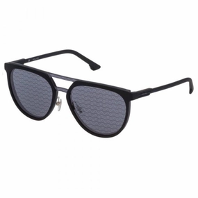 Police Men's Sunglasses - Black Plastic Pilot Frame Grey Lens | POLICE SPL586 6AAL