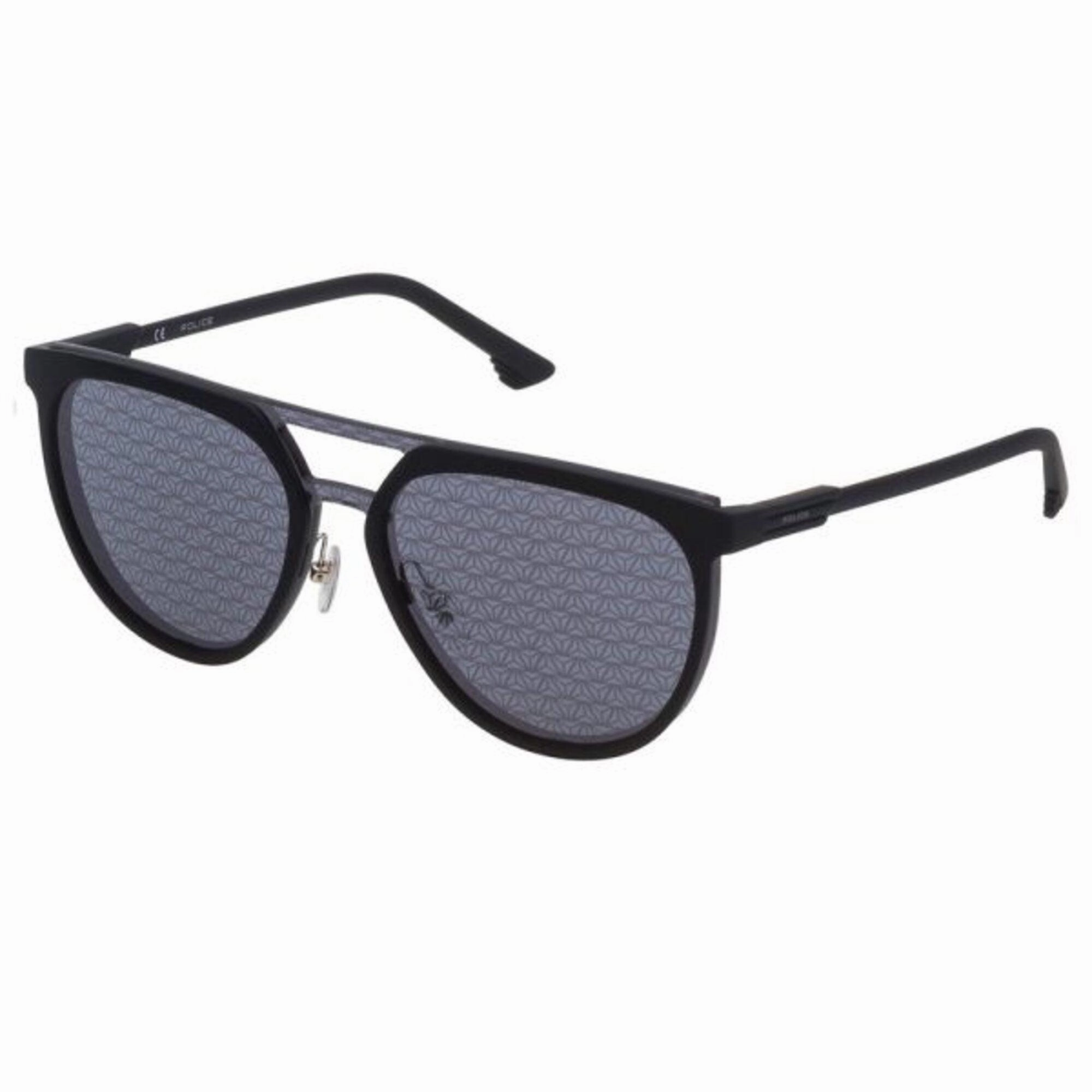 Police Men's Sunglasses - Black Plastic Pilot Frame Grey Lens | POLICE SPL586 6AAL