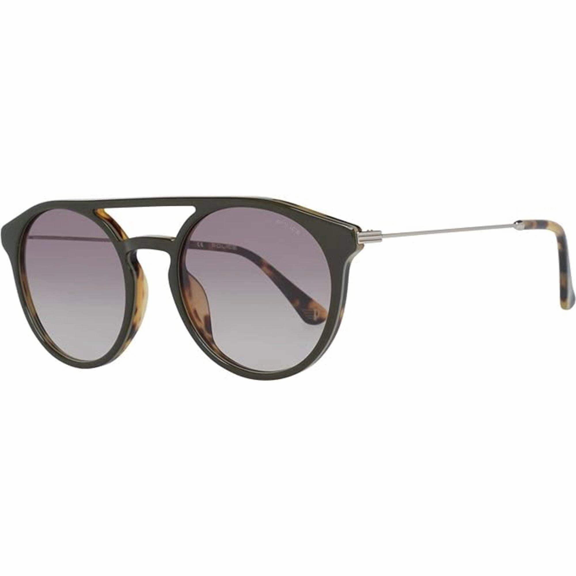 Police Men's Sunglasses - Green Plastic Pilot Frame Brown Lens | POLICE SPL722 6000