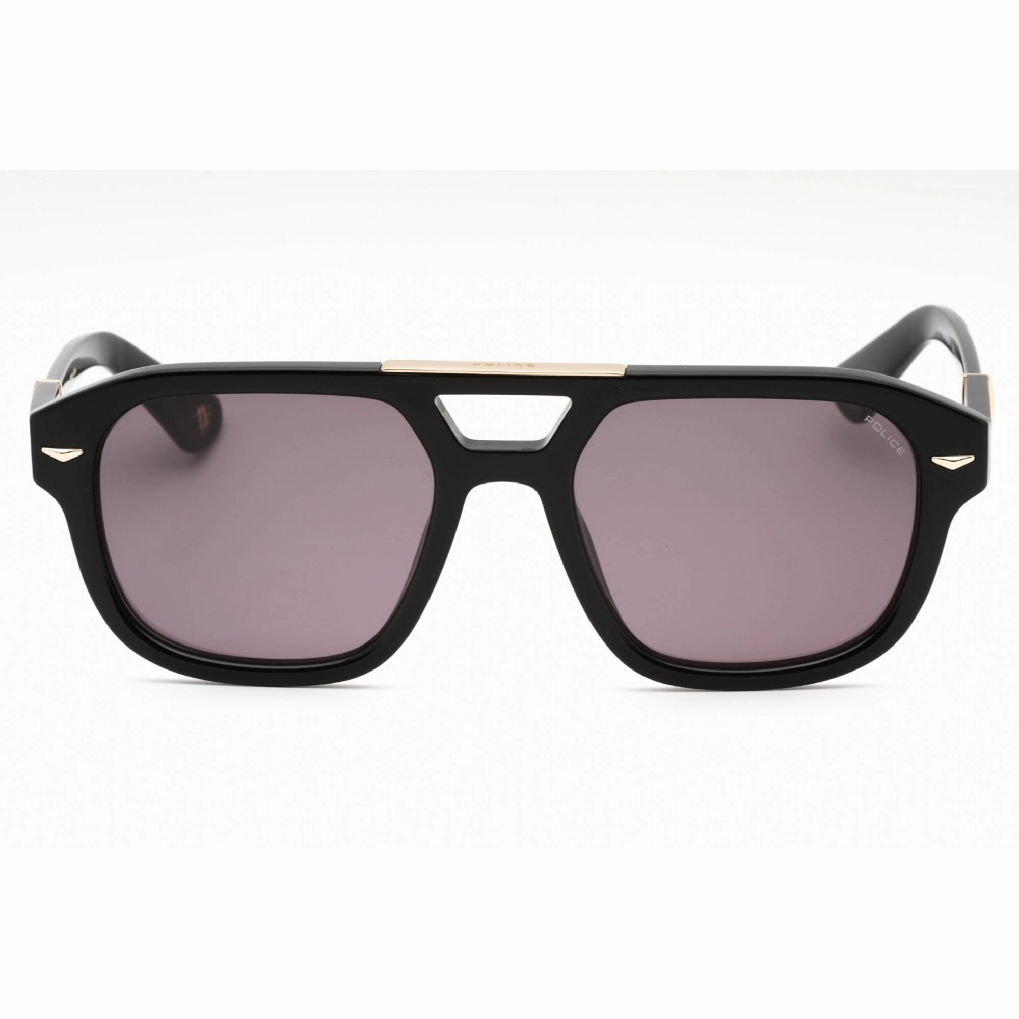 Police Men's Sunglasses - Shiny Black Plastic Pilot Full Rim Shape Frame| SPLL19 0700
