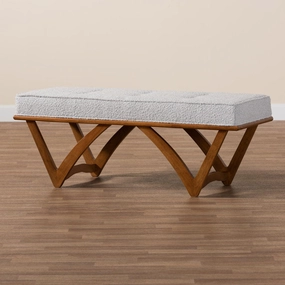 Polyester Blend Upholstered Bench