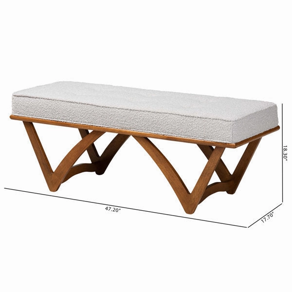 Polyester Blend Upholstered Bench