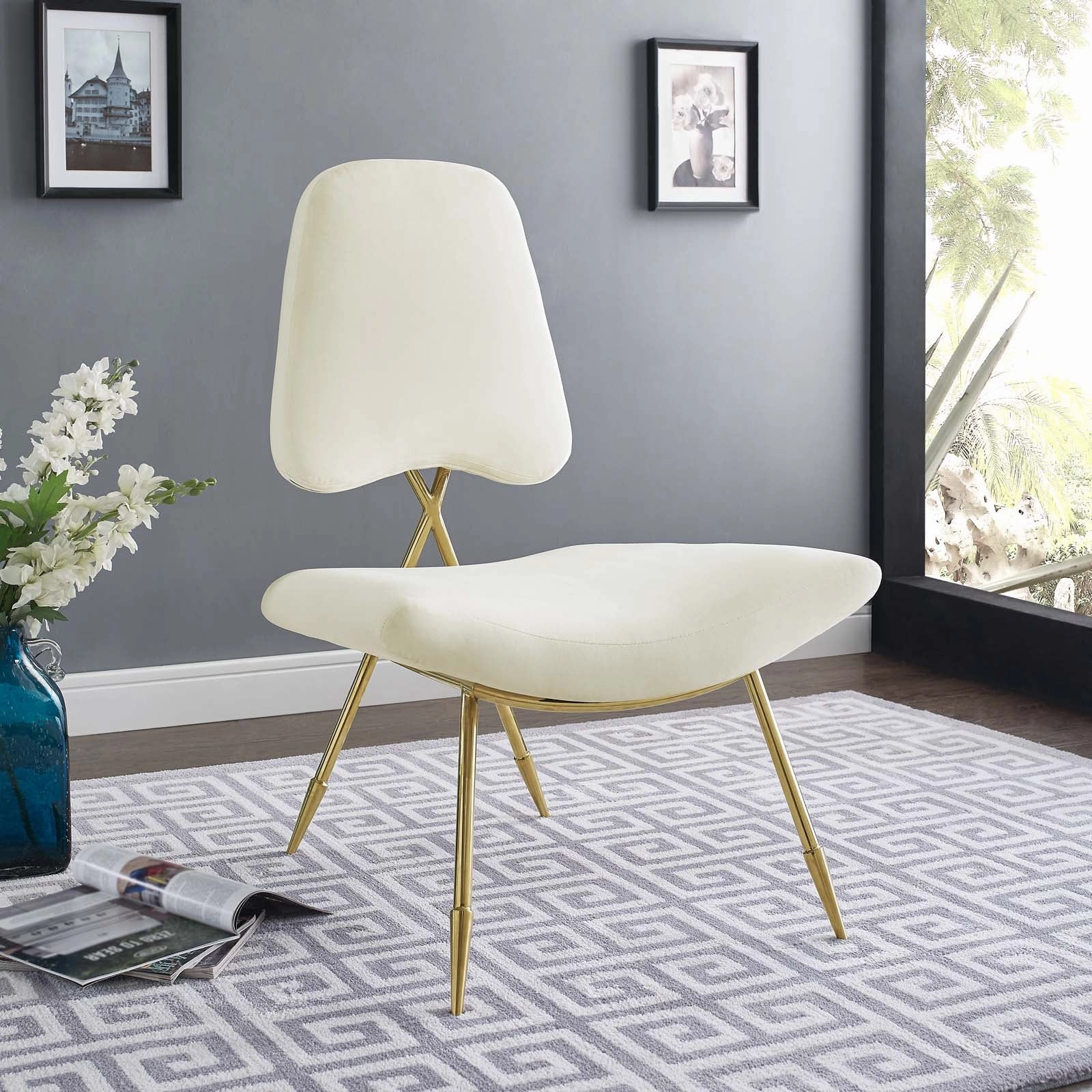 Ponder Performance Velvet Lounge Chair by Modway