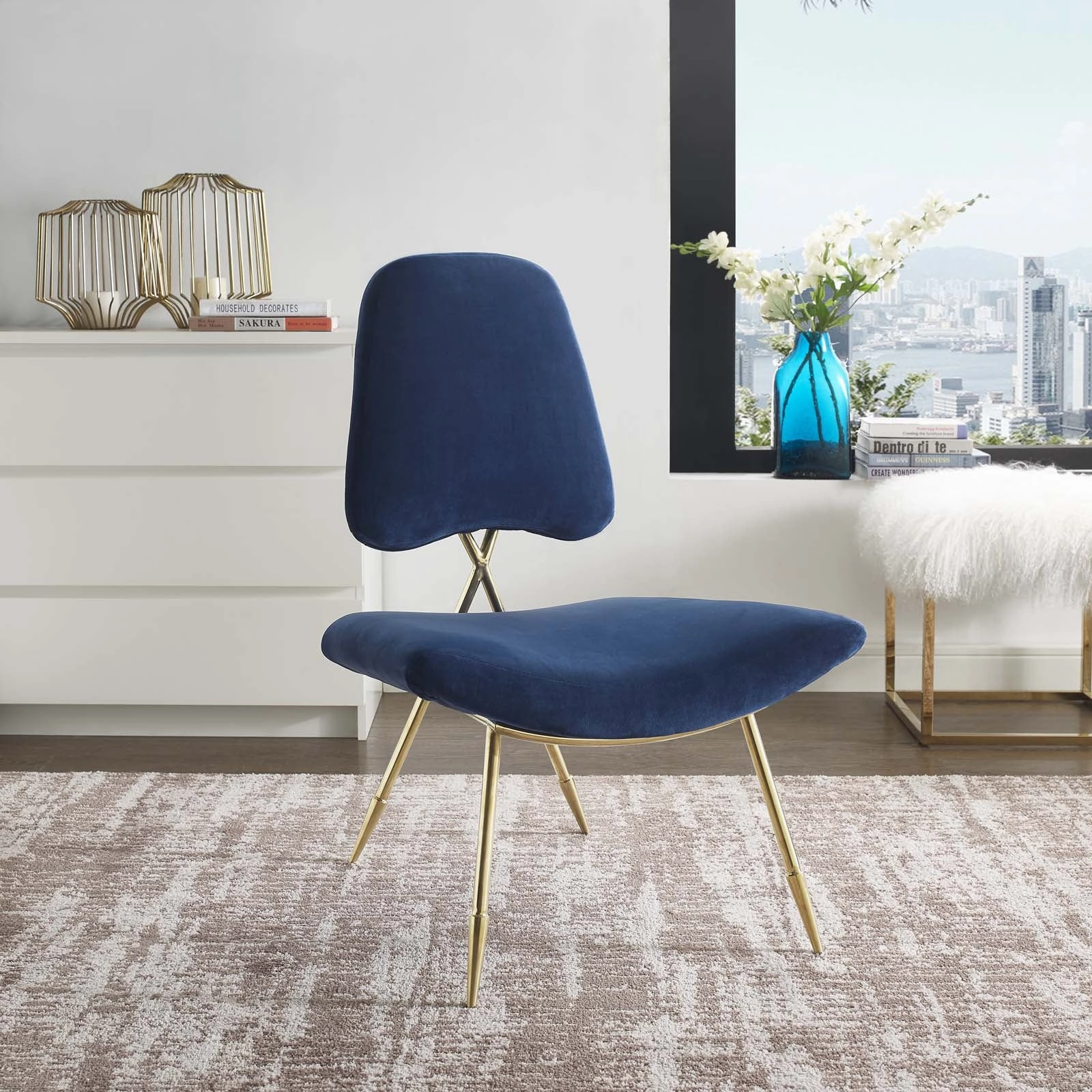 Ponder Performance Velvet Lounge Chair by Modway