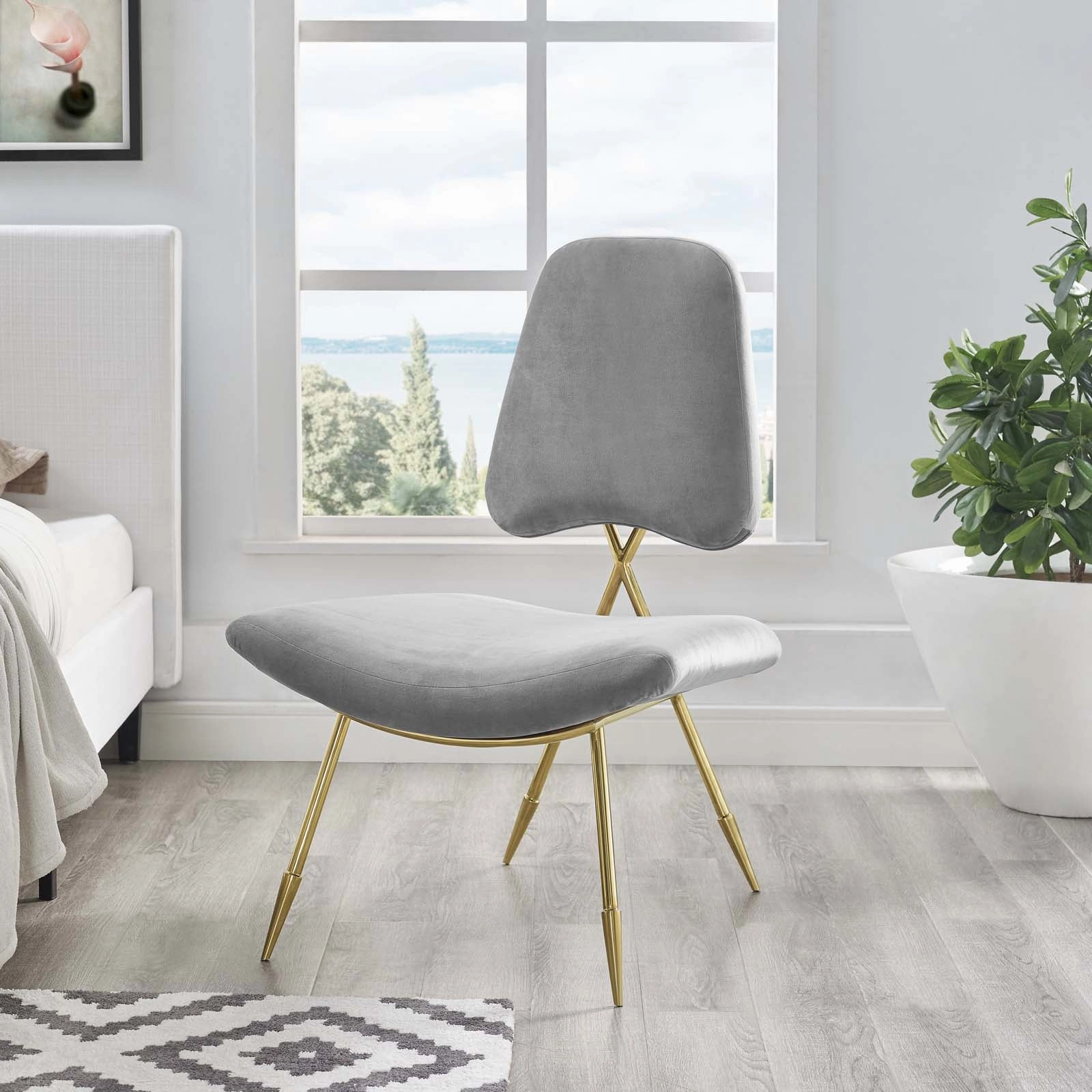 Ponder Performance Velvet Lounge Chair by Modway