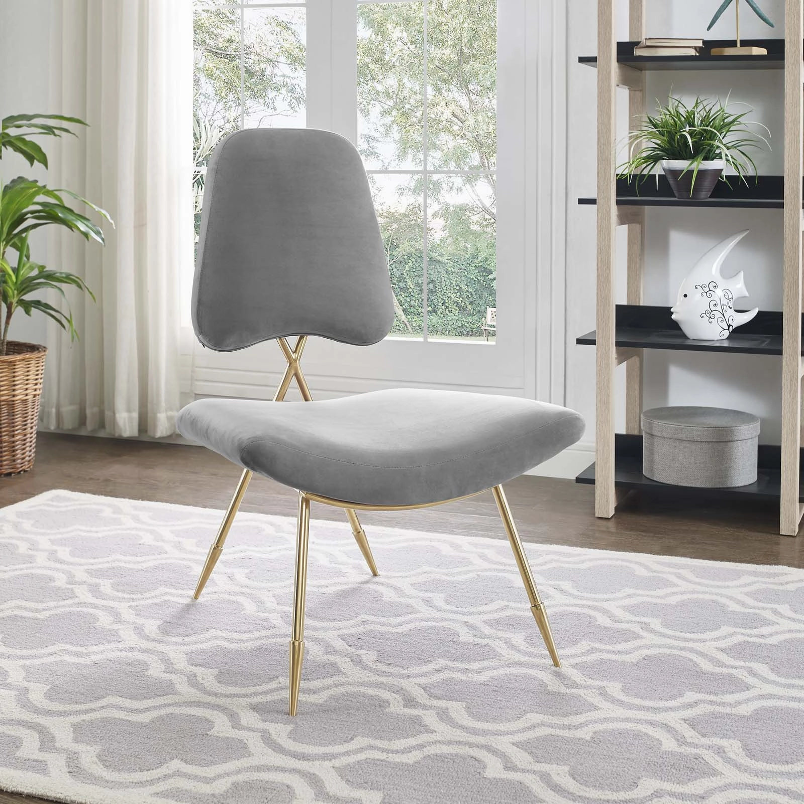 Ponder Performance Velvet Lounge Chair by Modway