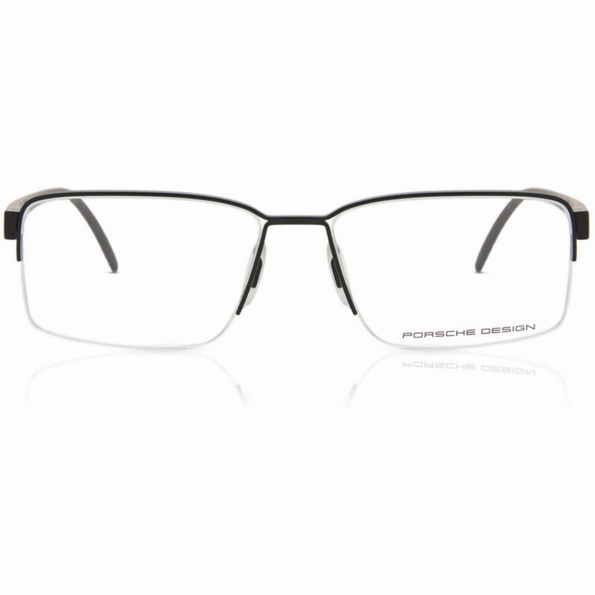 Porsche Men's Eyeglasses - Black Metal Rectangular Frame, 56 mm | PORSCHE P8351 A