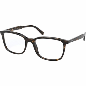 Prada Men's Eyeglasses - Conceptual Havana Plastic Square | PRADA 0PR 13XV 2AU1O1