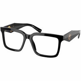 Prada Men's Eyeglasses - Full Rim Black Plastic Square Shape Frame | 0PR10YVF 1AB1O1