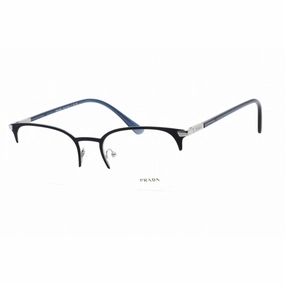 Prada Men's Eyeglasses - Matte Blue Metal Rectangular Shape Frame | 0PR 57YV 02N1O1