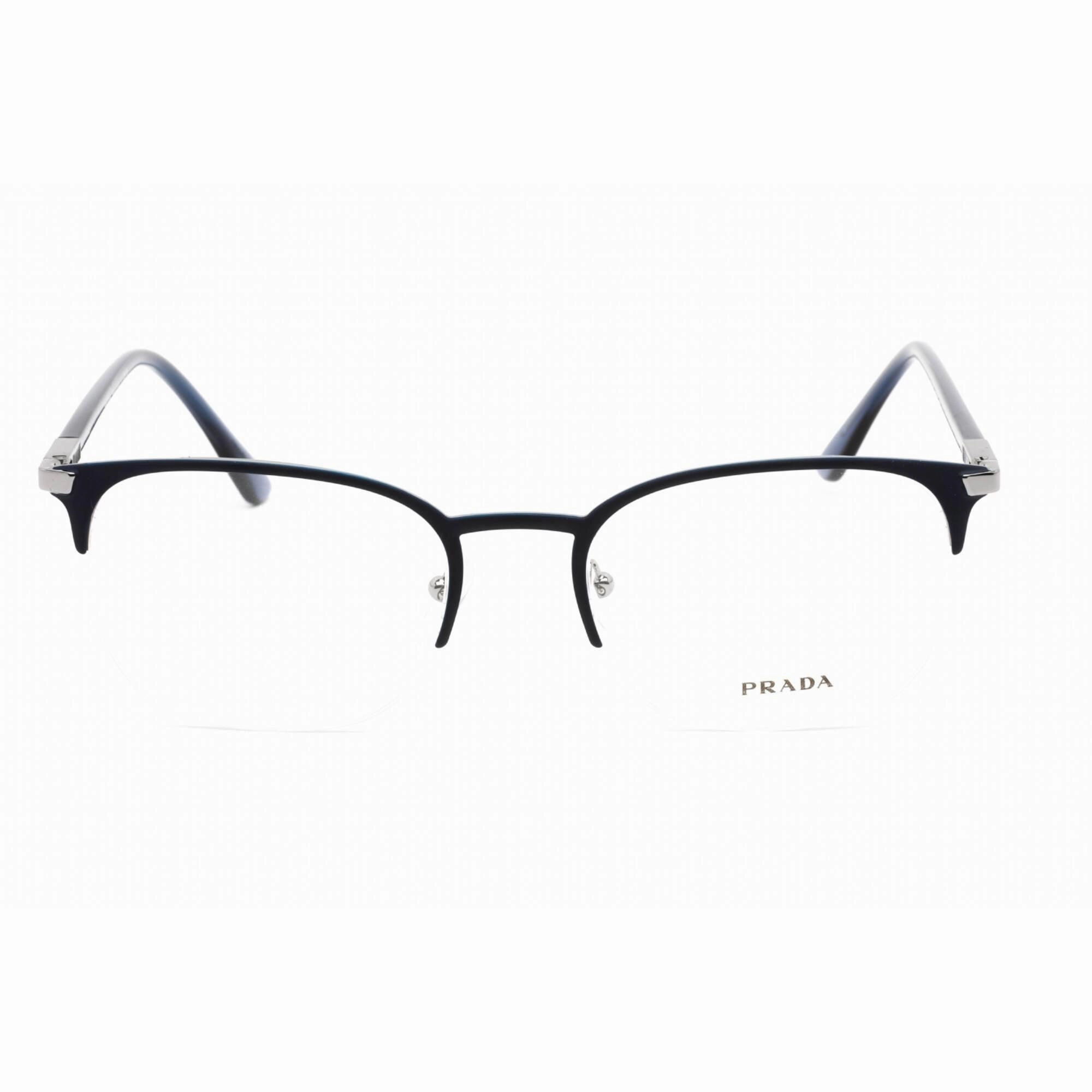 Prada Men's Eyeglasses - Matte Blue Metal Rectangular Shape Frame | 0PR 57YV 02N1O1